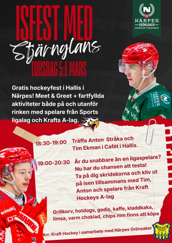 affisch om event i ishallen
